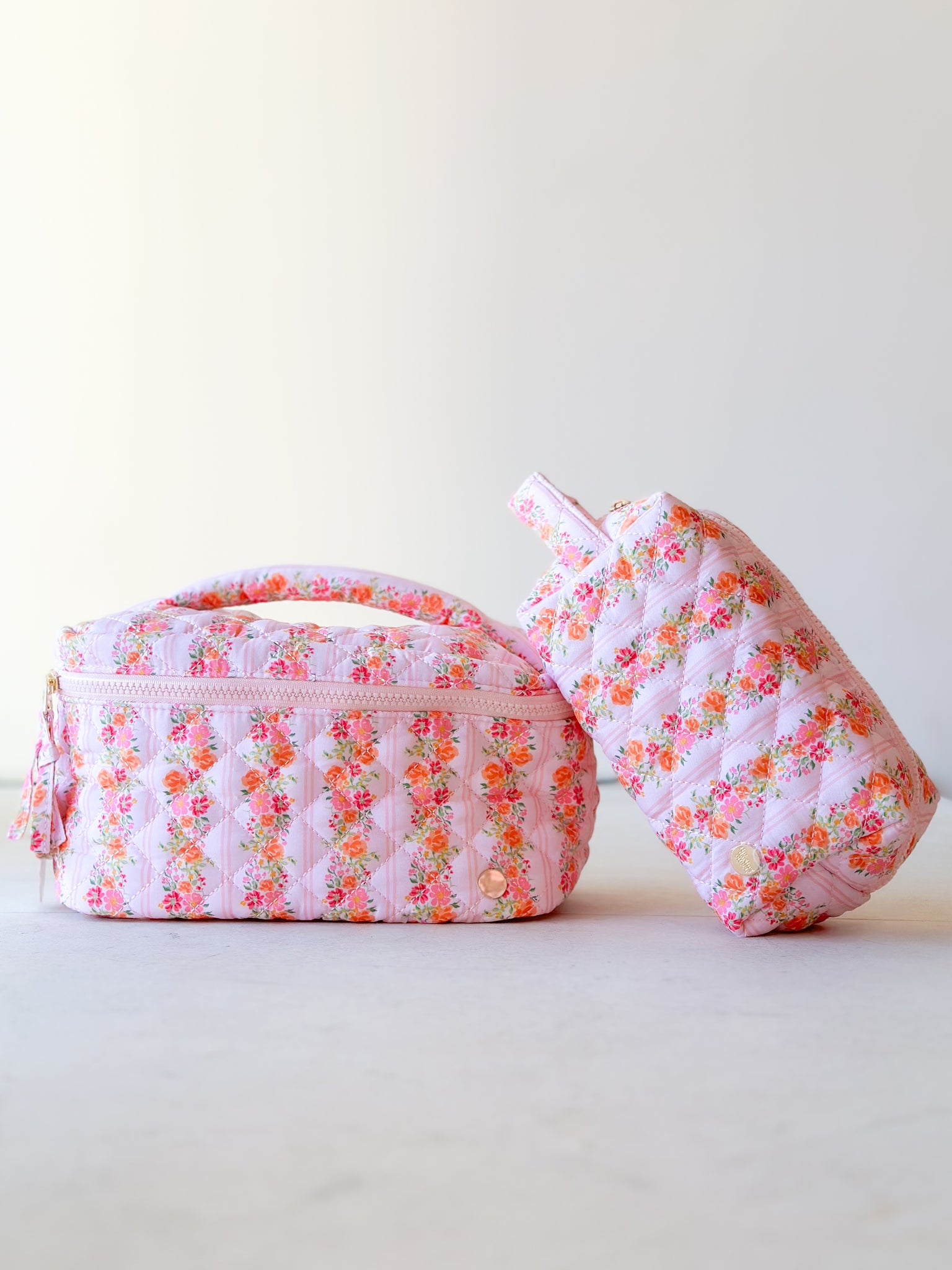 Large quilted cosmetic bag