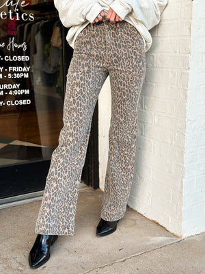 Leopard denim