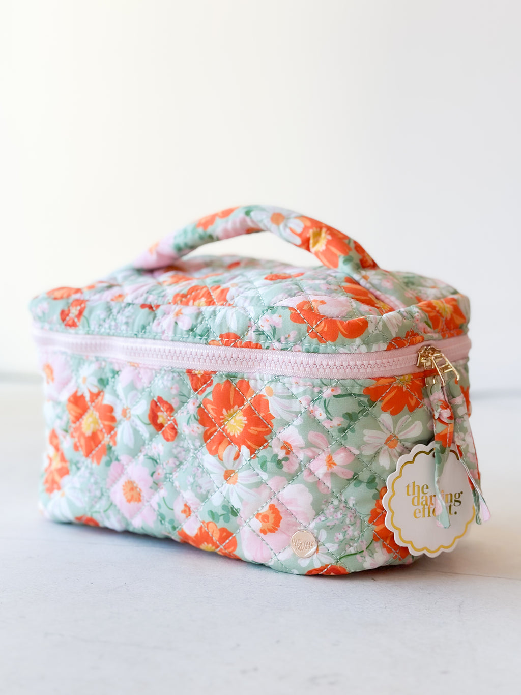 Large quilted cosmetic bag